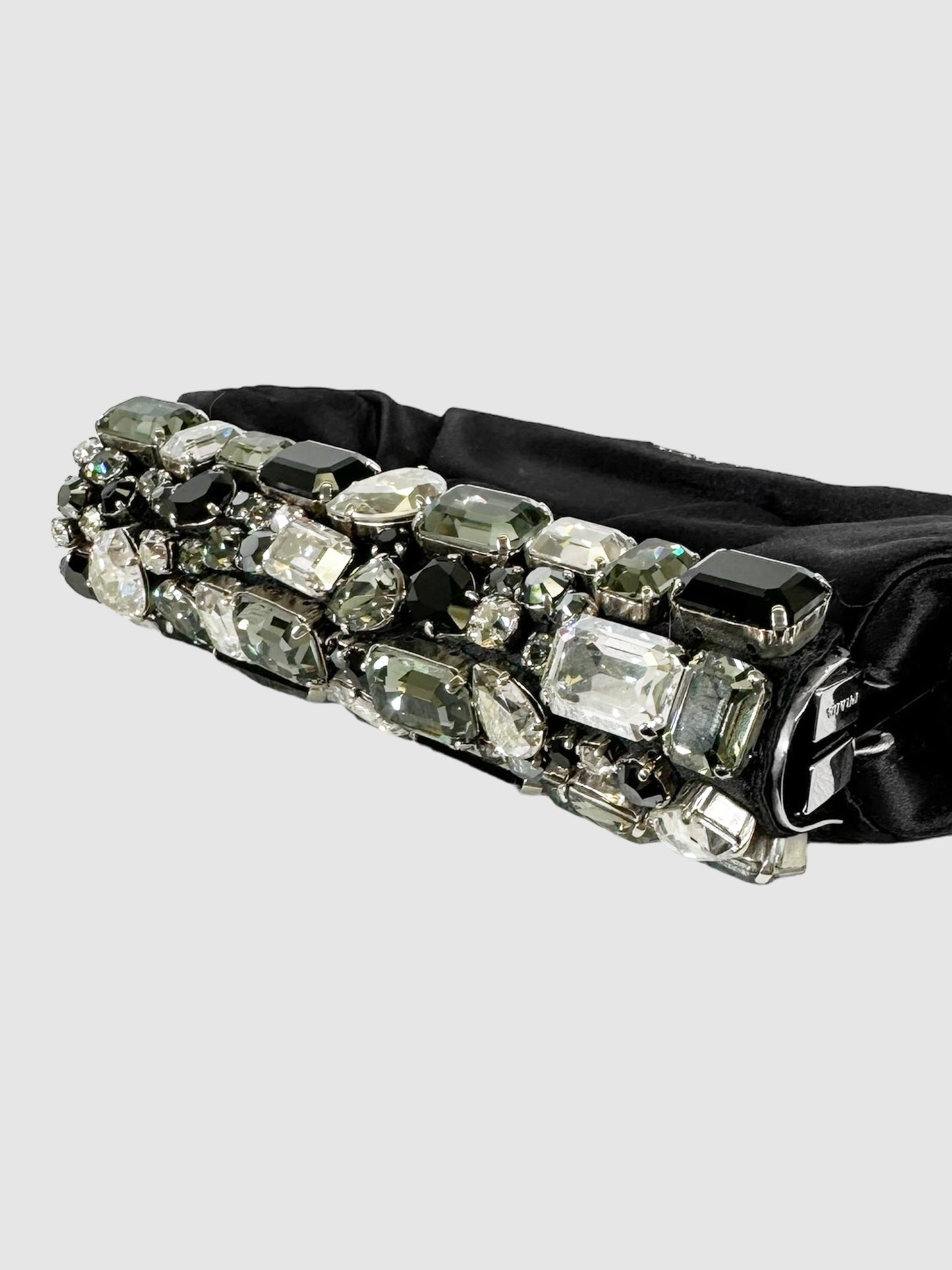 2010 Crystal Embellished Satin Clutch Pochette