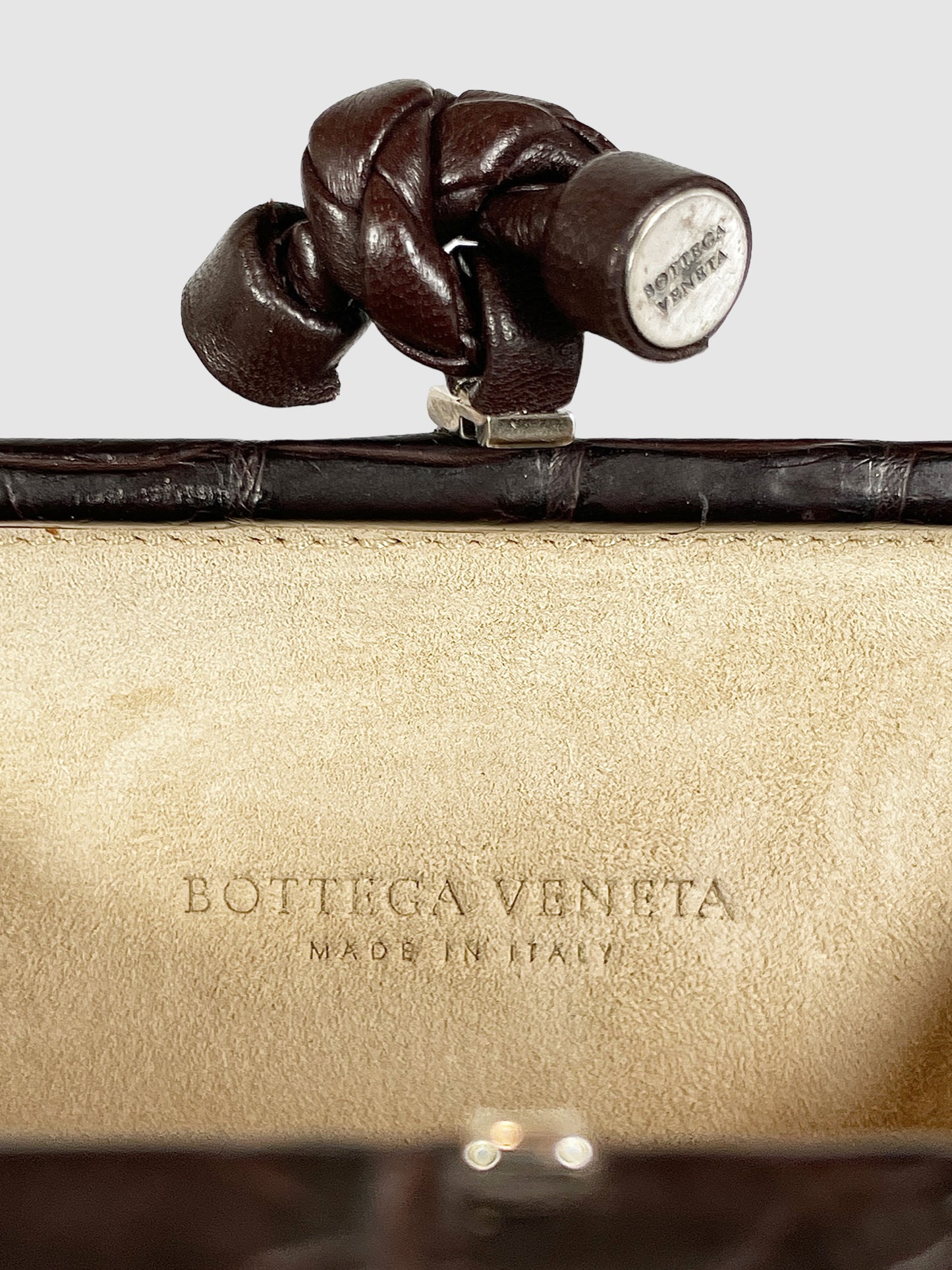 Bottega Veneta Croc Embossed Clutch