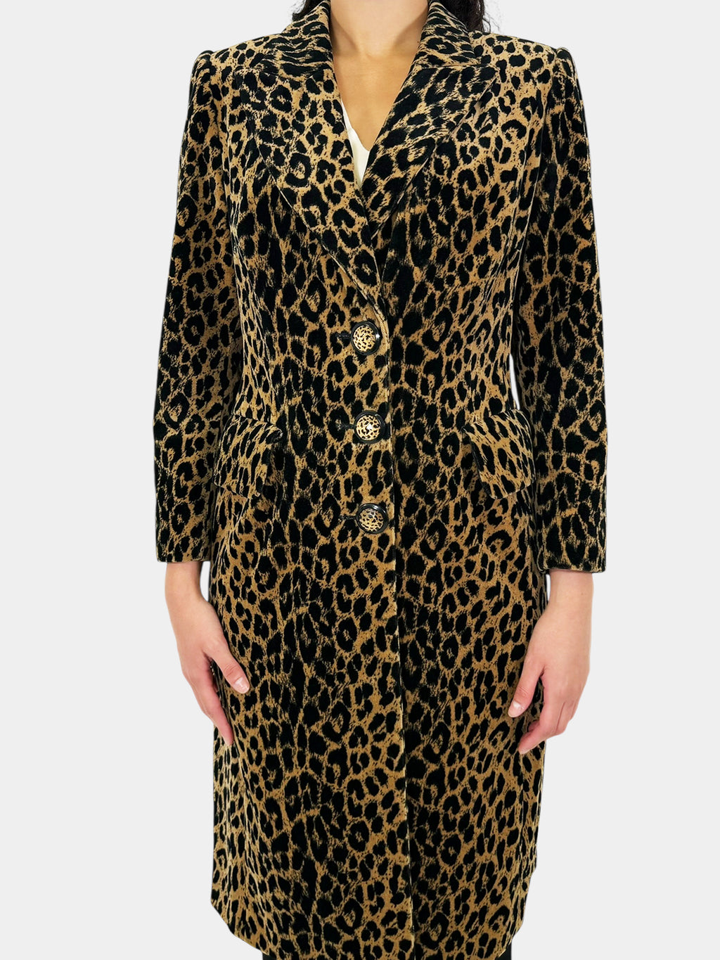 Leopard Print Velour Coat - Size S/M
