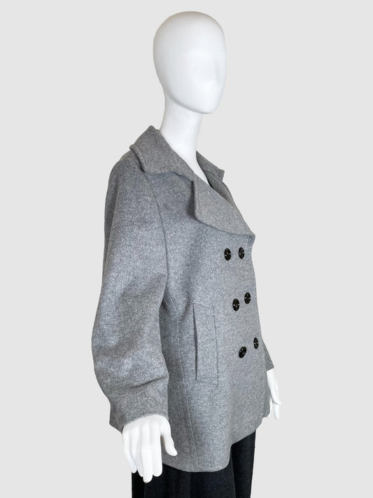 Burberry Double-Breasted Short Wool Coat - Size L