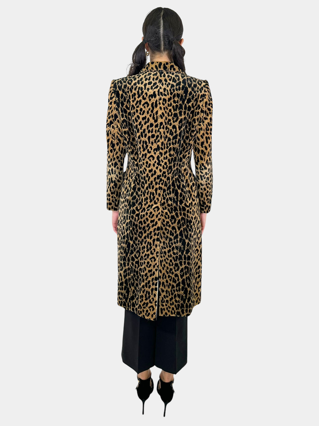 Leopard Print Velour Coat - Size S/M