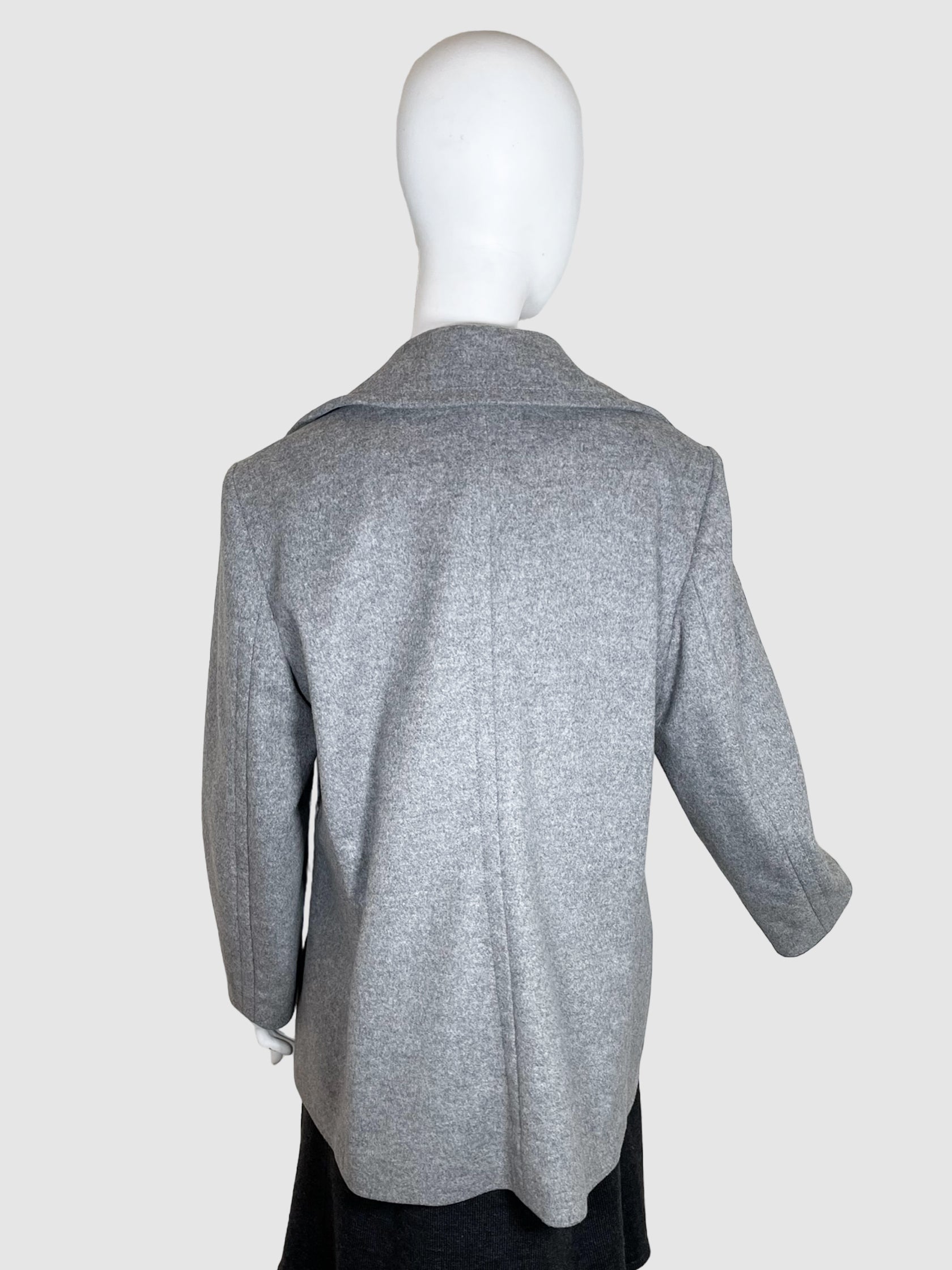 Double-Breasted Short Wool Coat - Size L