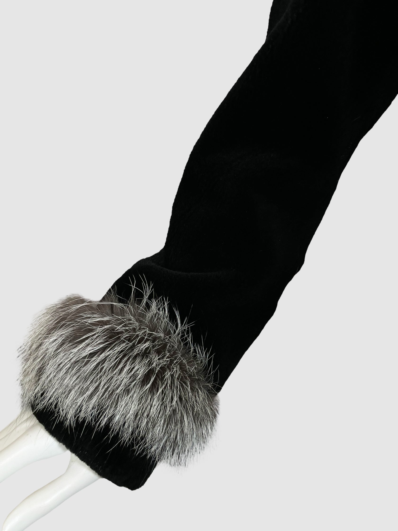 Shearling Fur Collar Coat - Size M/L