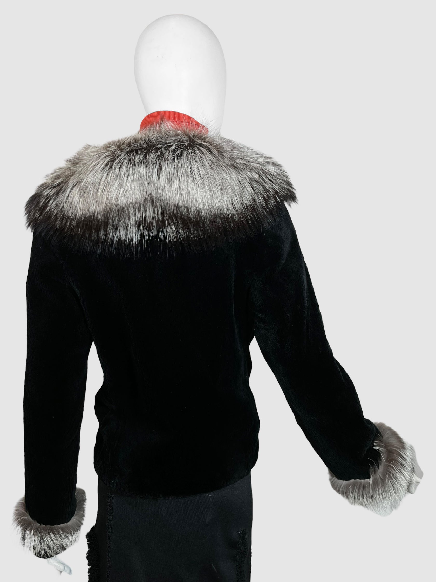 Shearling Fur Collar Coat - Size M/L