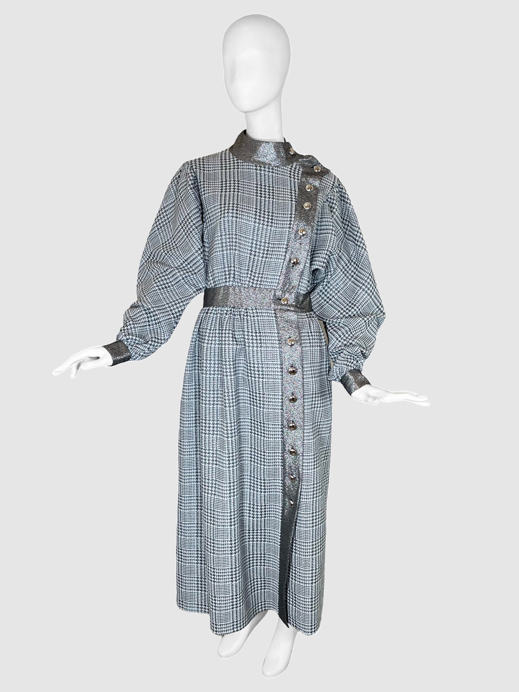 Houndstooth Long Coat - Size L