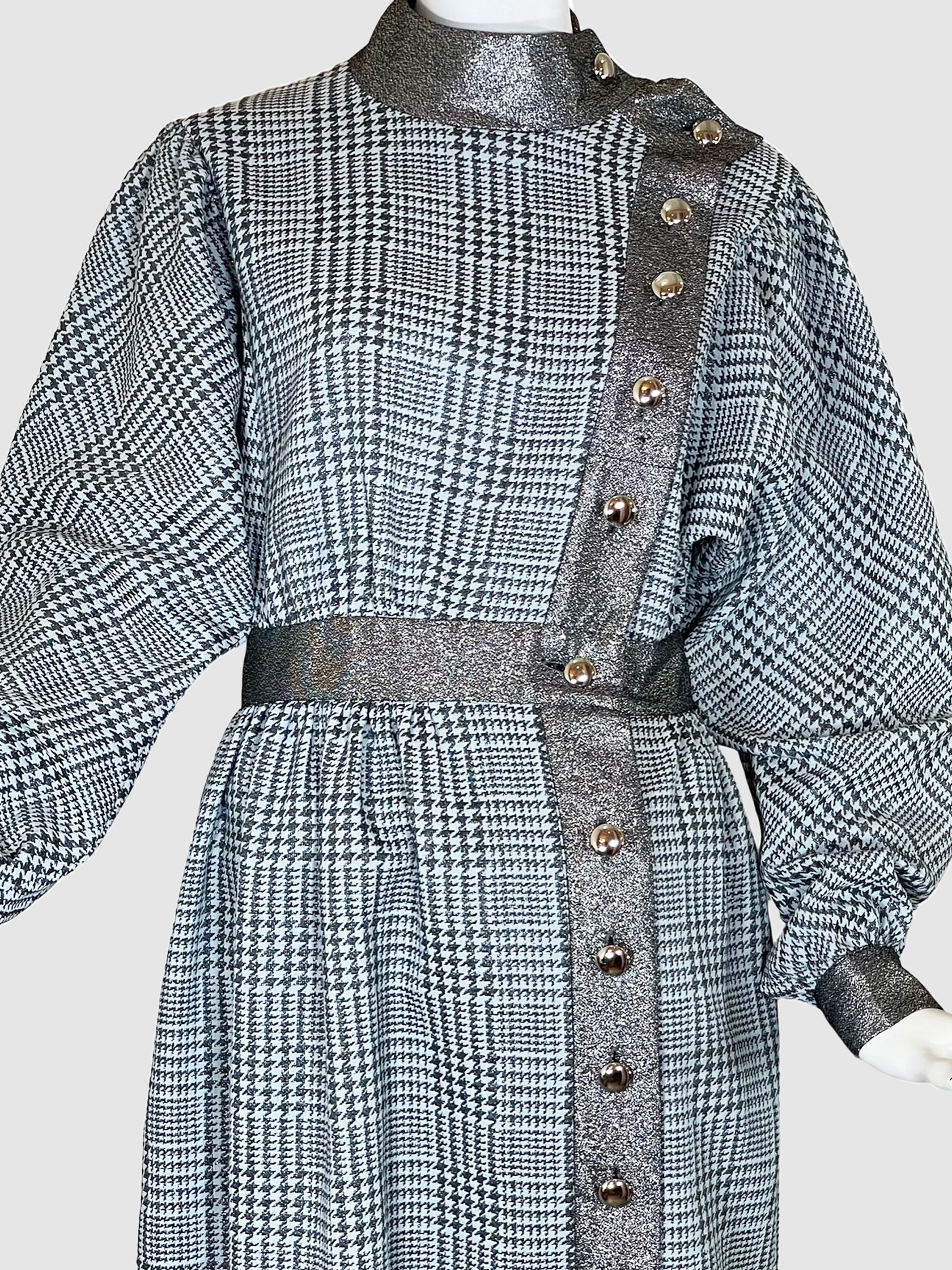 Houndstooth Long Coat - Size L