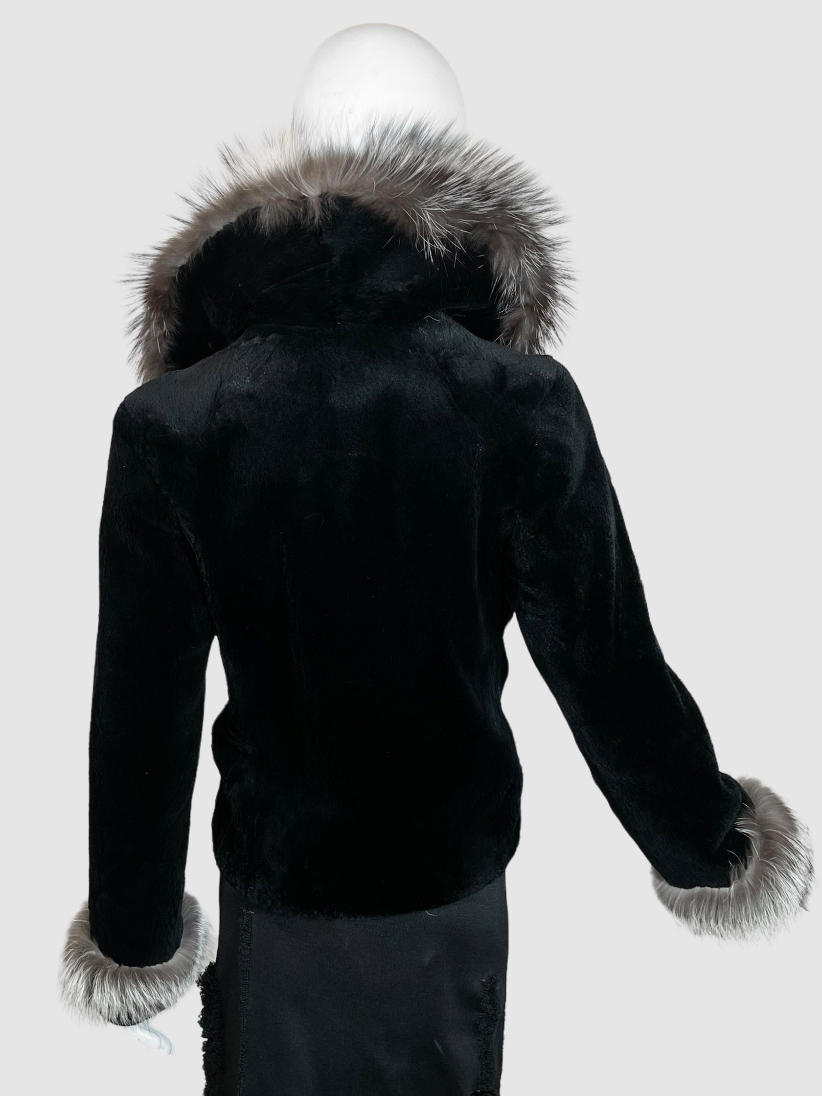 Shearling Fur Collar Coat - Size M/L