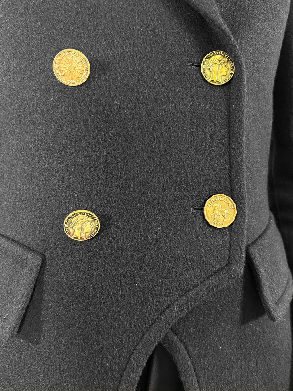 Cashmere Double-Breasted Long Coat - Size 42