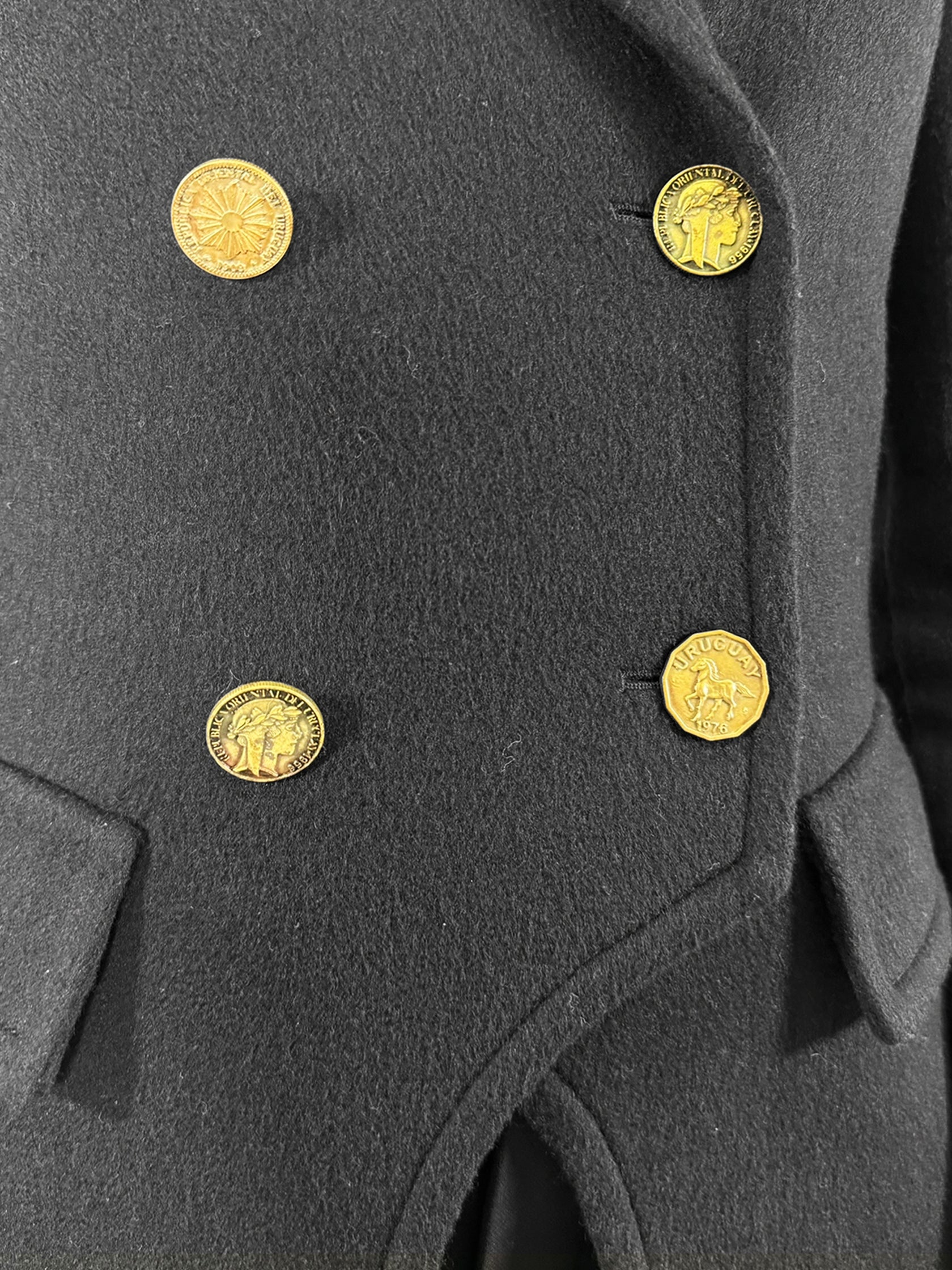 Cashmere Double-Breasted Long Coat - Size 42