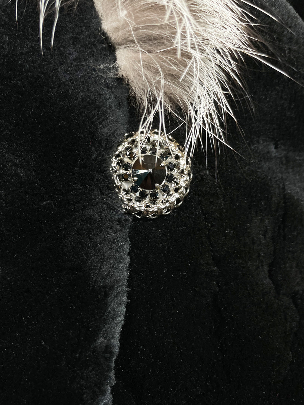 Shearling Fur Collar Coat - Size M/L