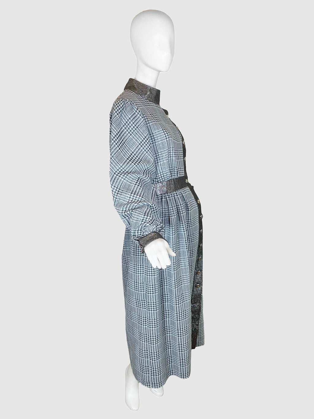 Houndstooth Long Coat - Size L