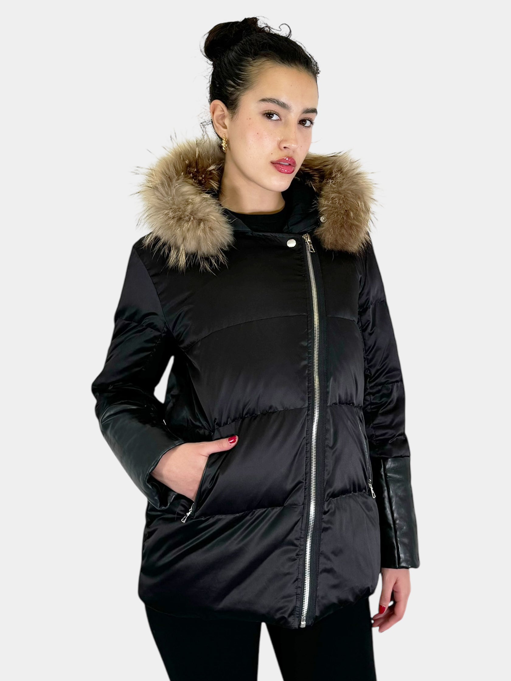 Marcie Fur Trim Puffer Coat - Size 3