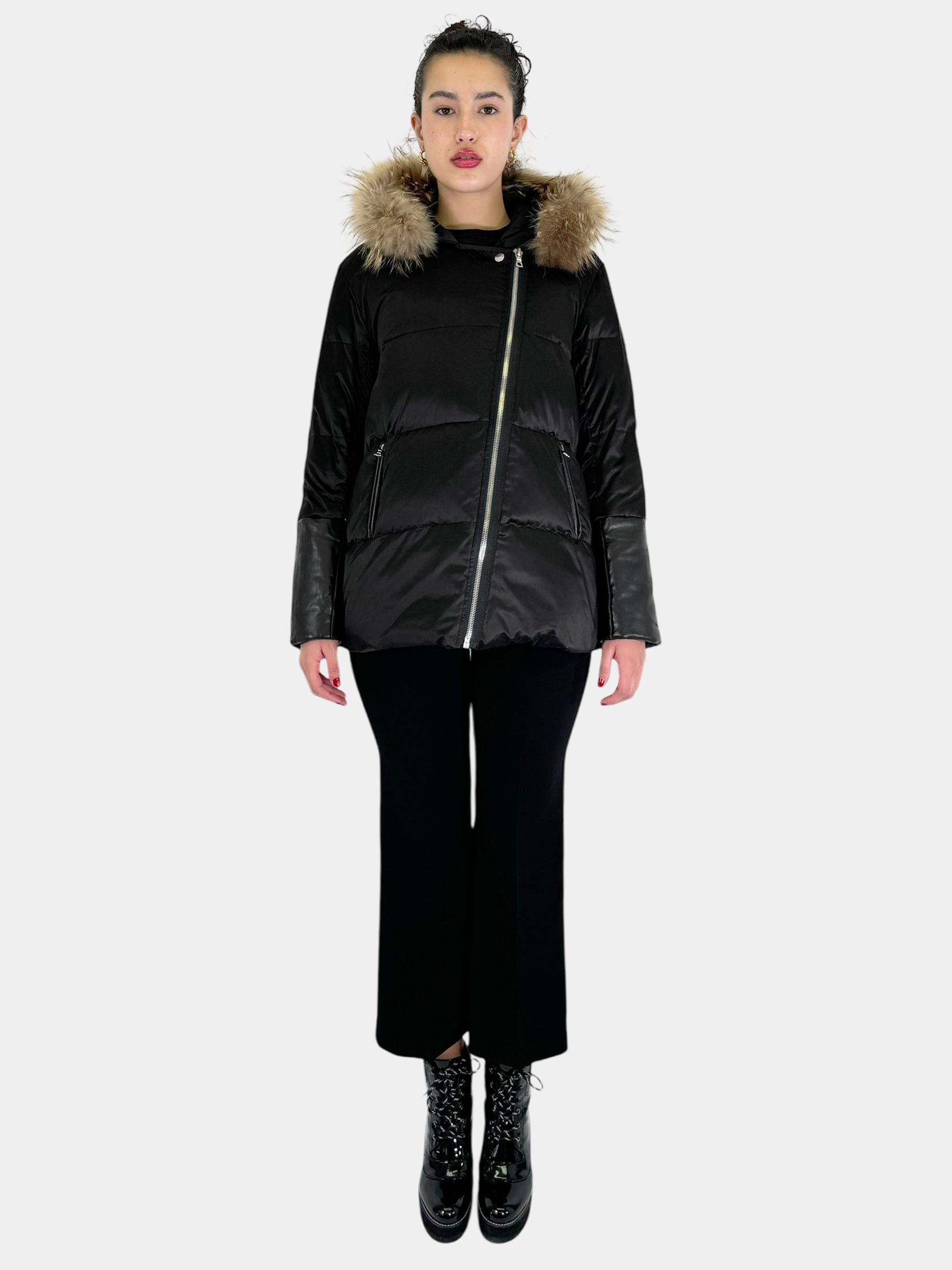 Marcie Fur Trim Puffer Coat - Size 3