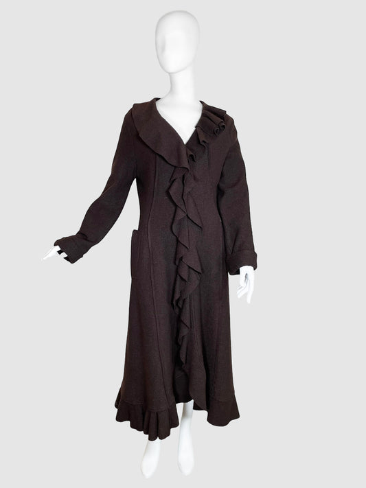 Amun Long Wool Coat - Size 48