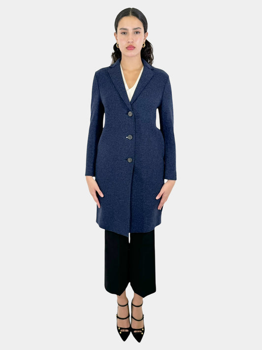 Wool Single-Breasted Wool Coat - Size 38