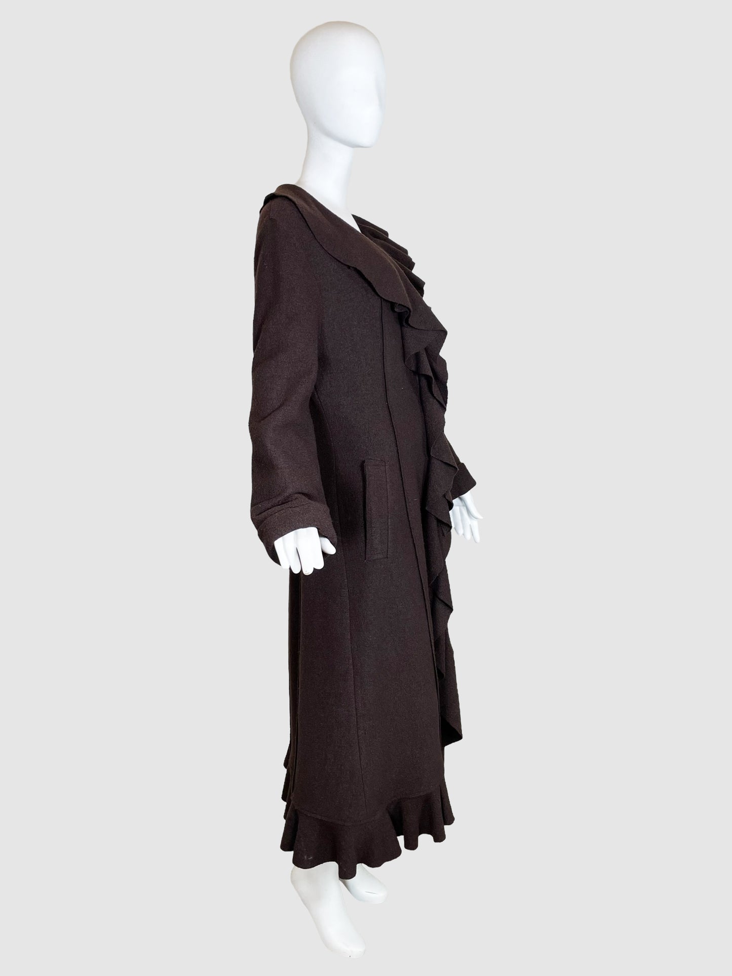 Amun Long Wool Coat - Size 48