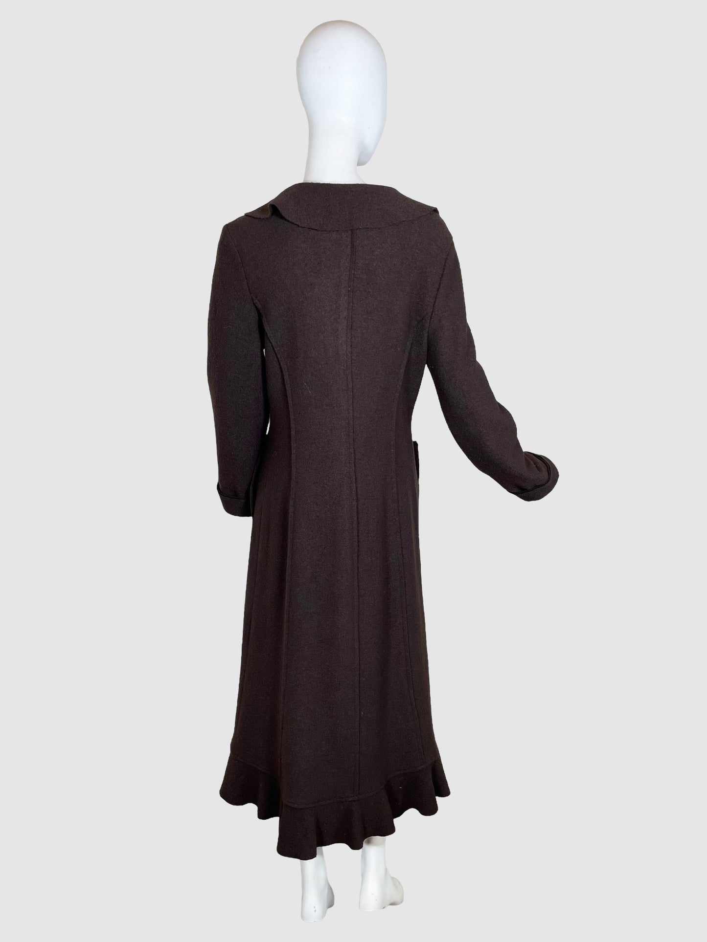 Amun Long Wool Coat - Size 48