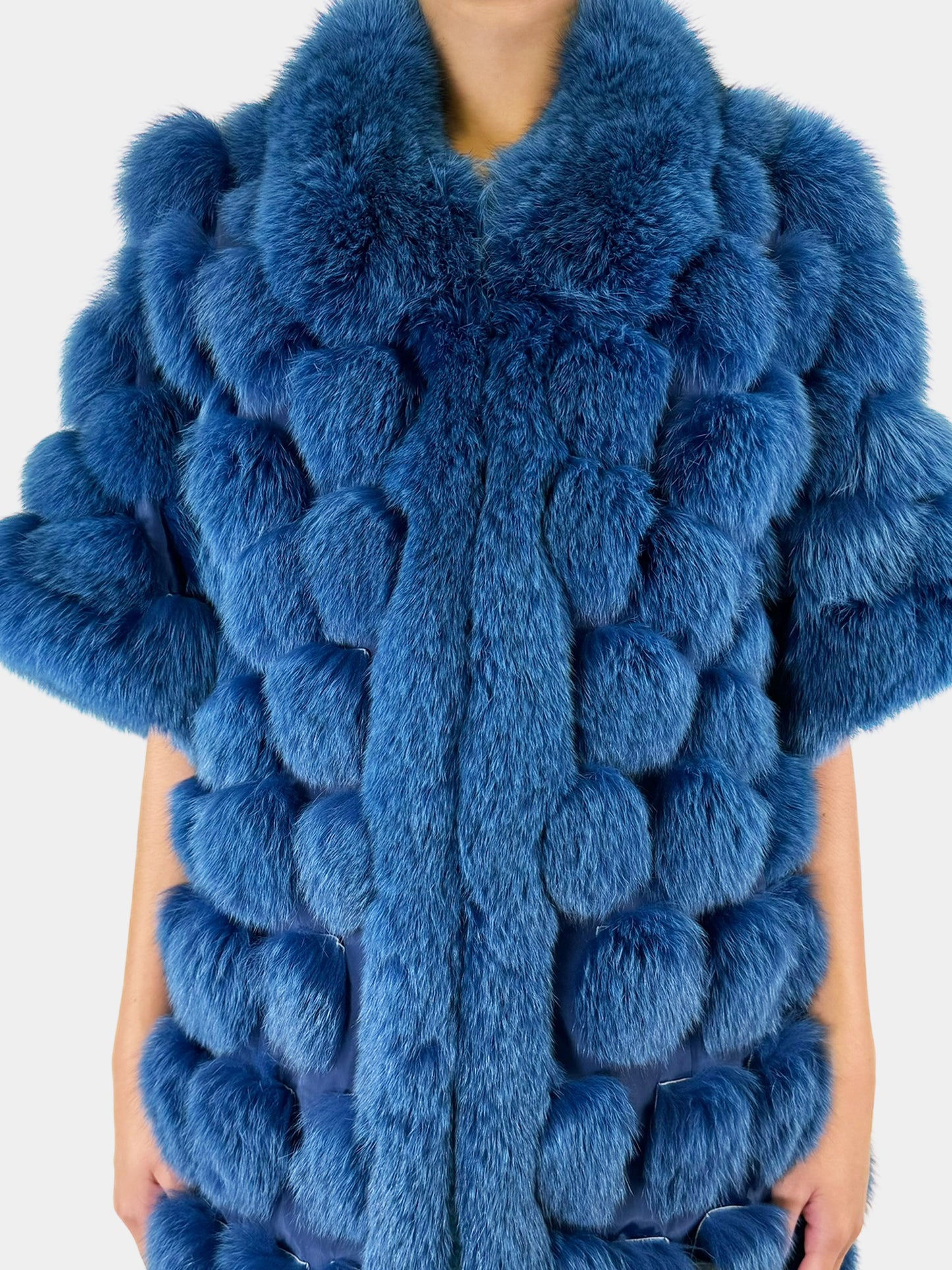 Three-Quarter Sleeve Fur Coat - Size M