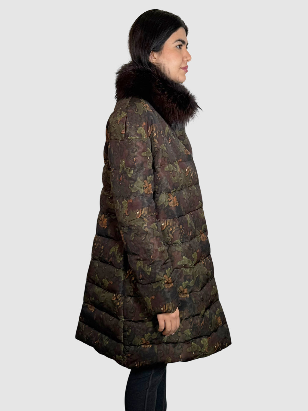 Camo Print Puffer Coat