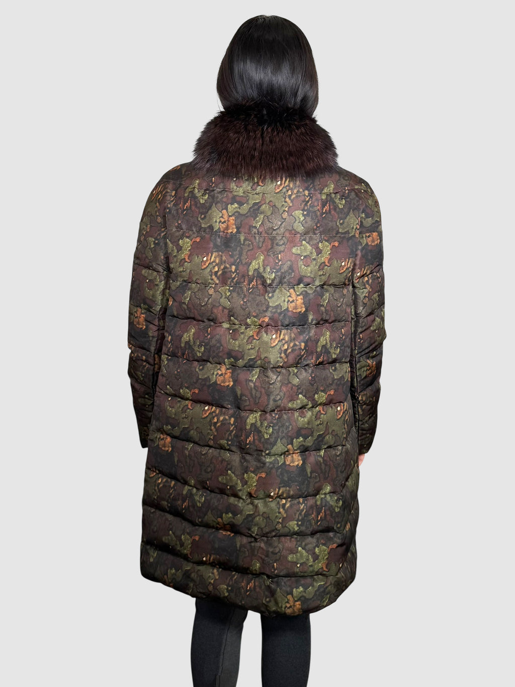Camo Print Puffer Coat