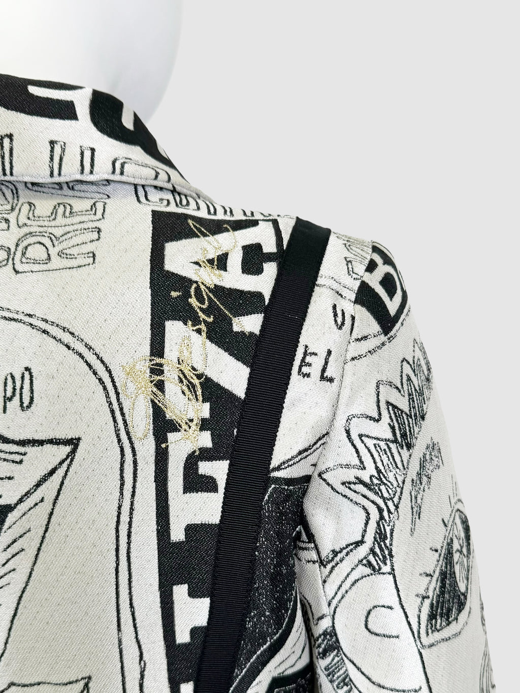 Sketch Print Trench Coat - Size 38