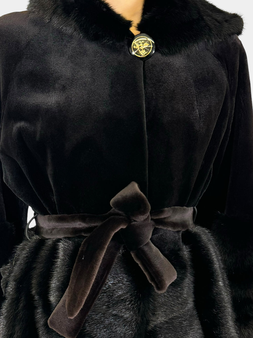 Three-Quarter Sleeve Mink Coat - Size L