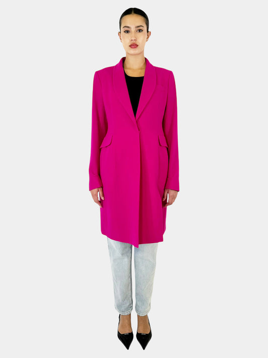 Single-Button Wool Coat - Size 10