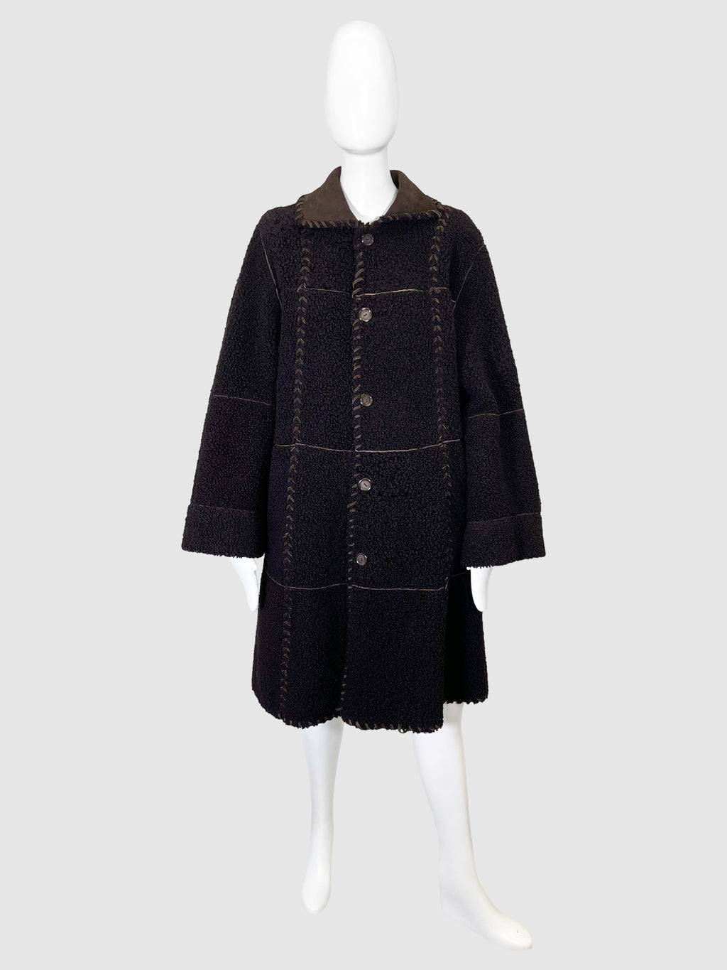 Reversible Shearling Coat - Size L