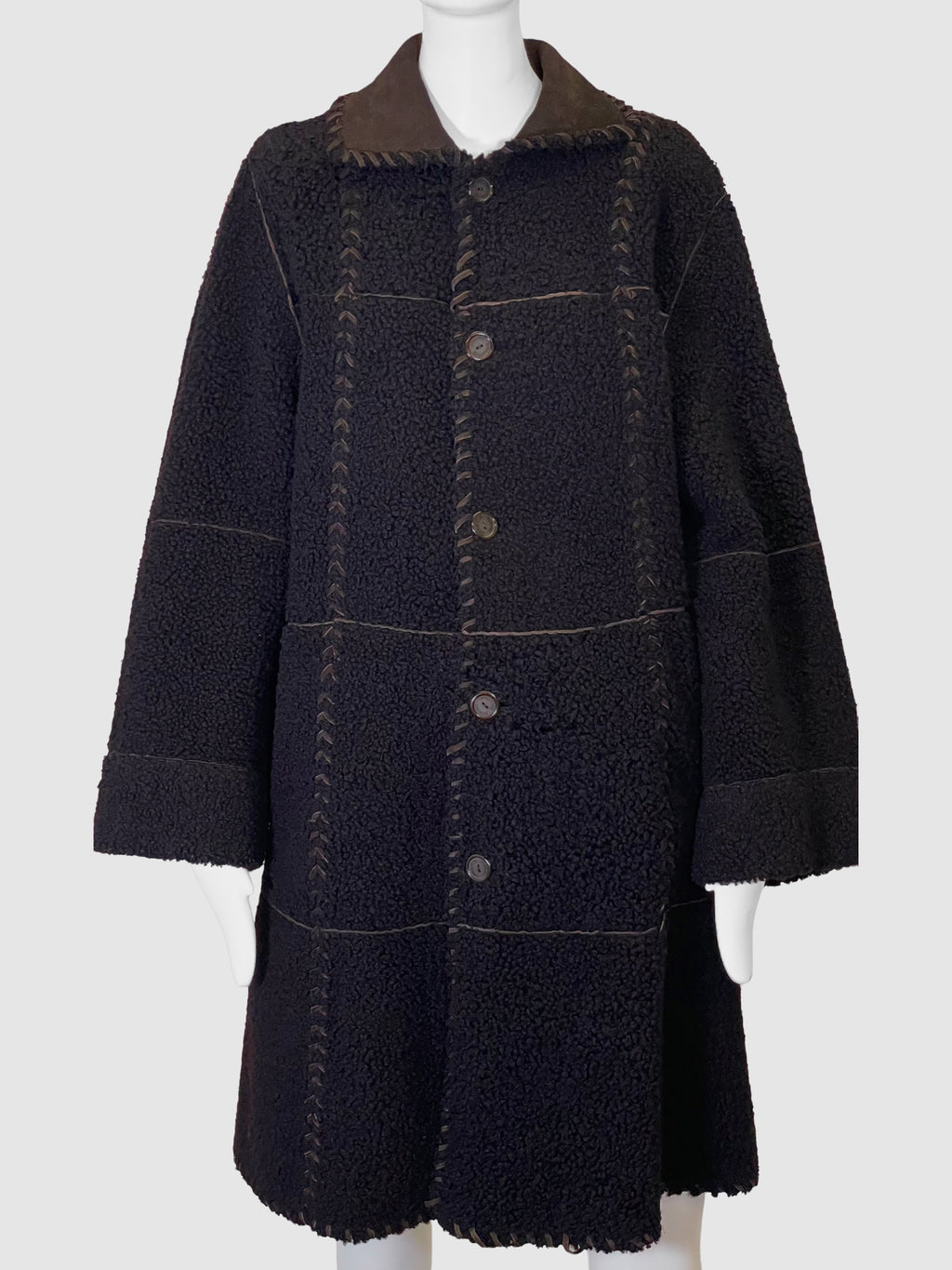 Reversible Shearling Coat - Size L