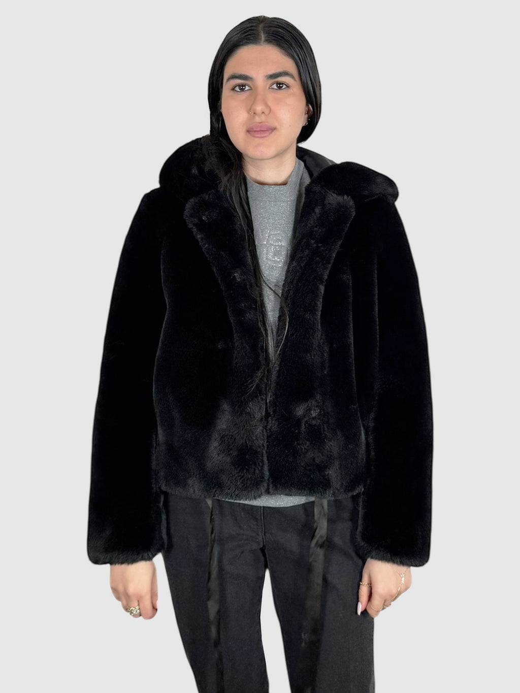 Faux Fur Hooded Jacket