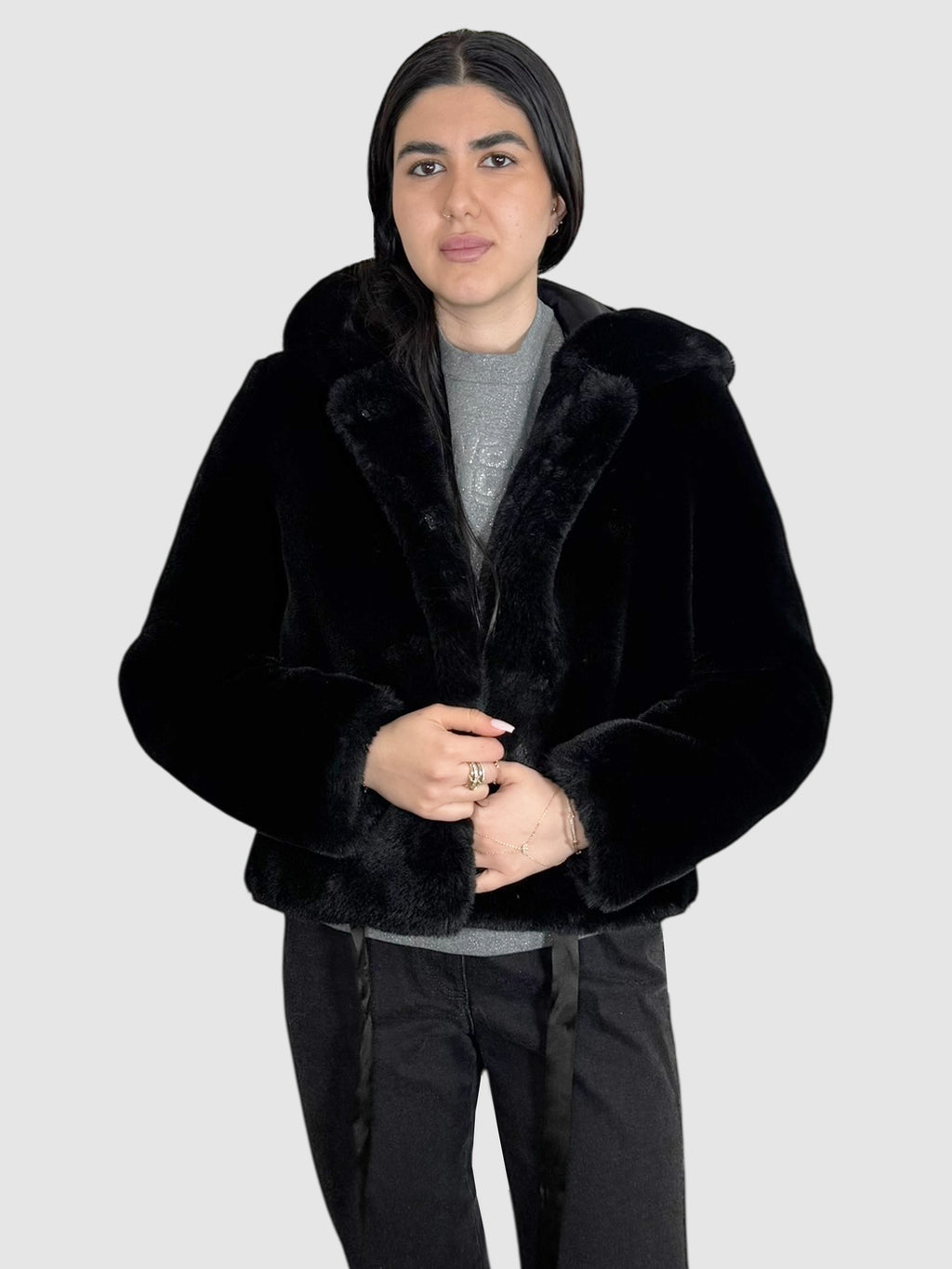 Faux Fur Hooded Jacket
