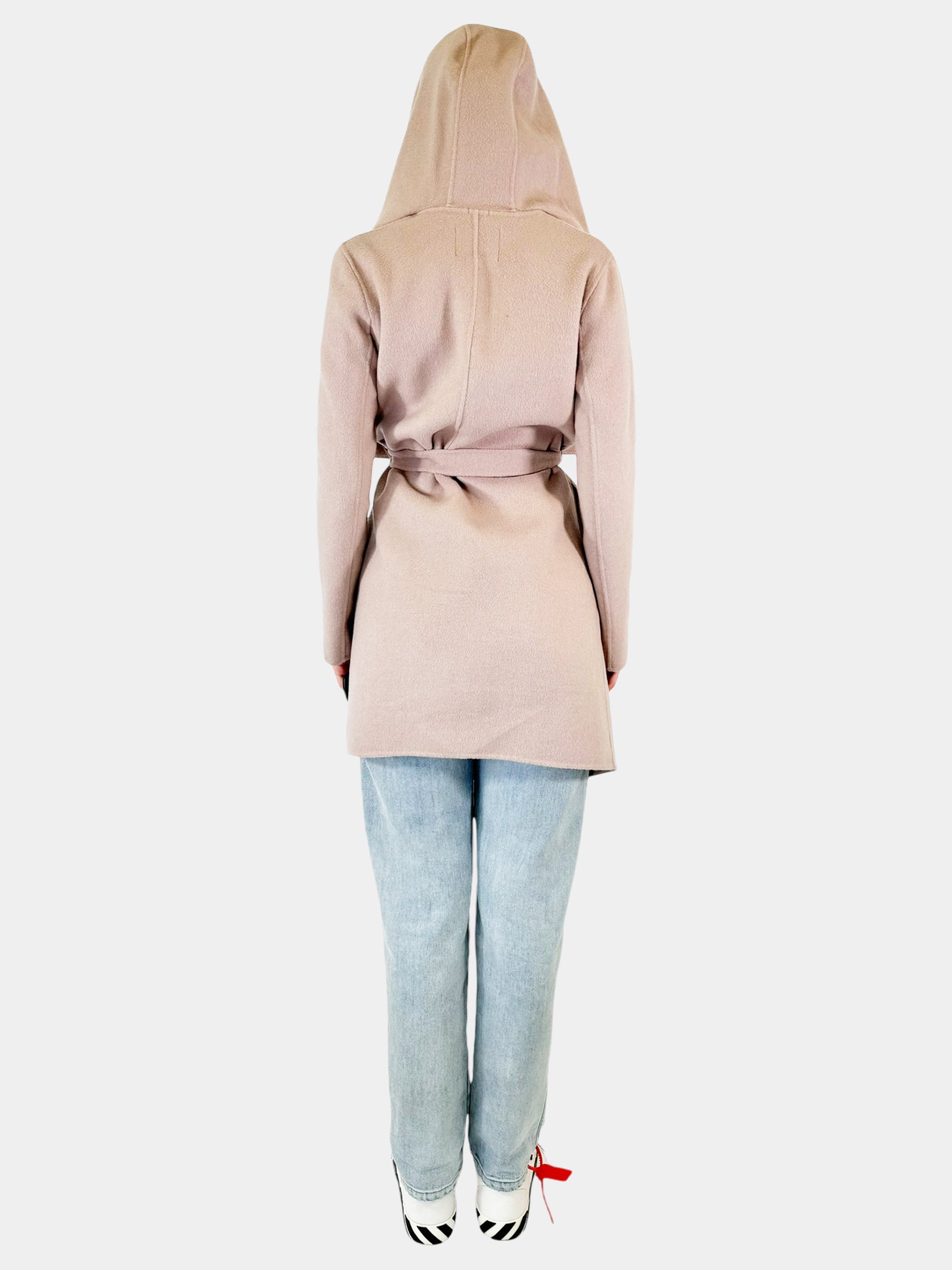 Samia Hooded Asymmetrical Wrap Coat - Size M