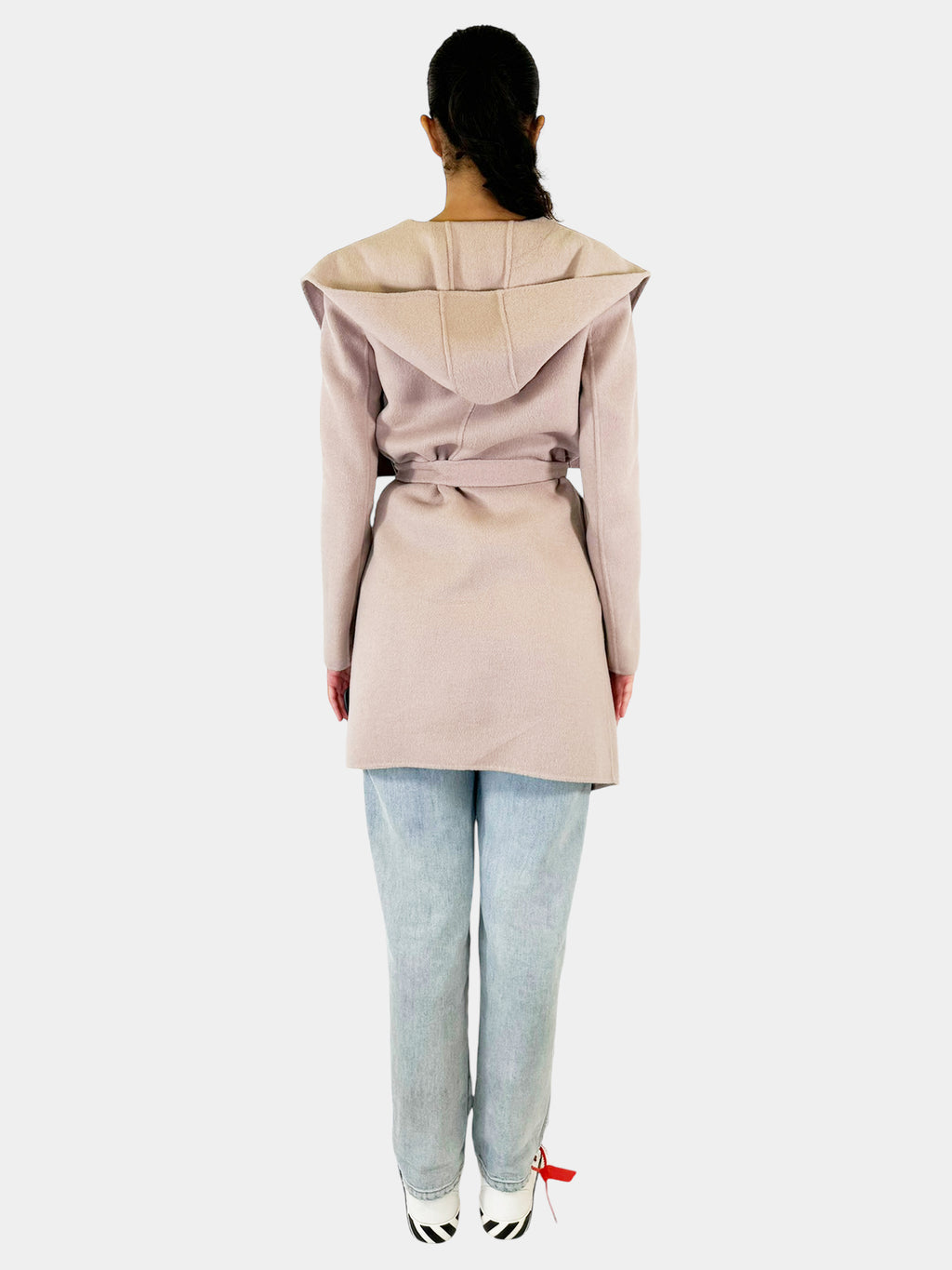 Samia Hooded Asymmetrical Wrap Coat - Size M