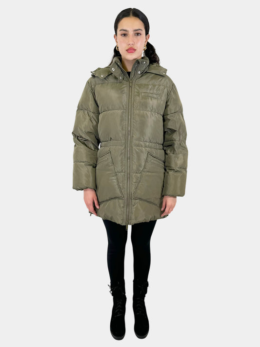 Oversized Tech Puffer Midi Jacket - Size S/M