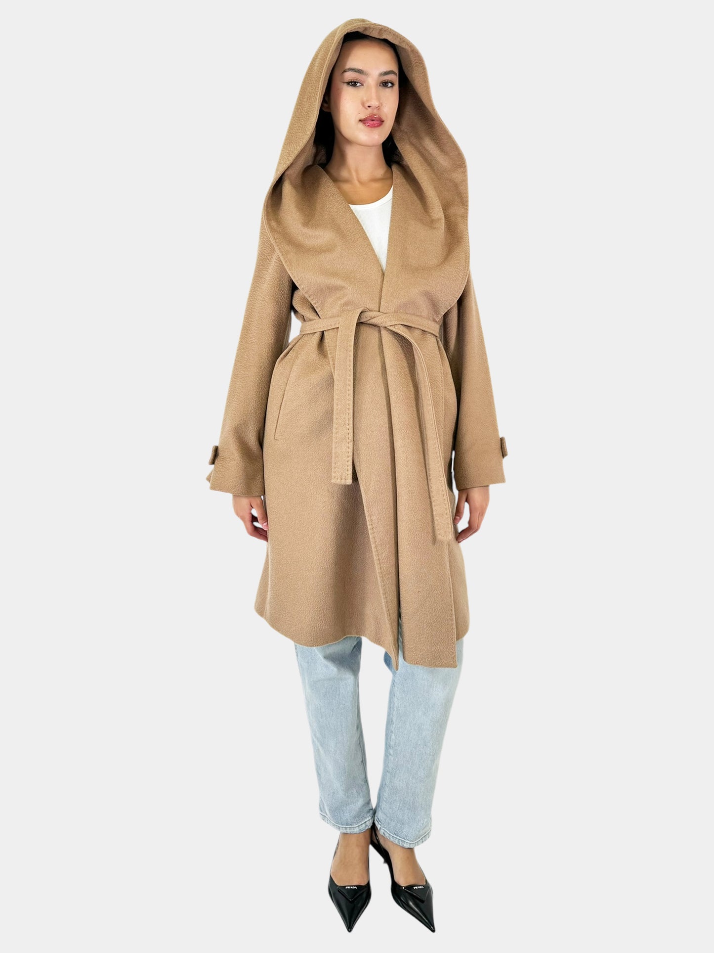 Cashmere Wool Wrap Coat - Size 12