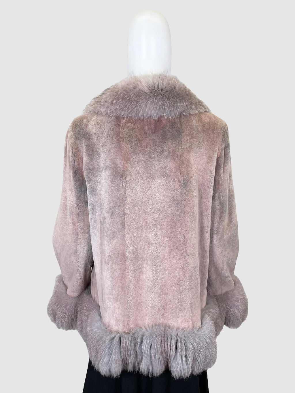 Fur Coat with Lace Trim - Size M