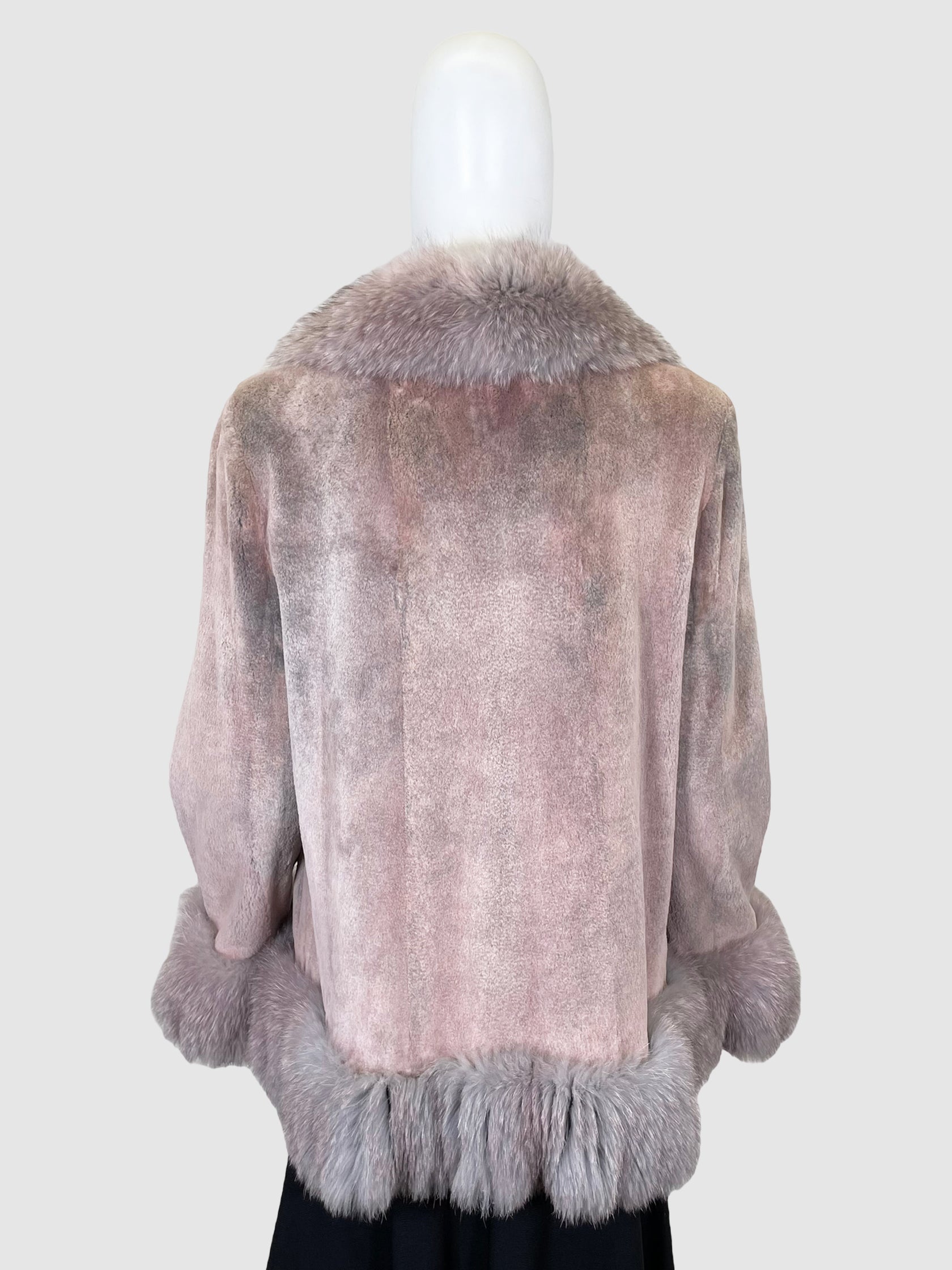 Fur Coat with Lace Trim - Size M