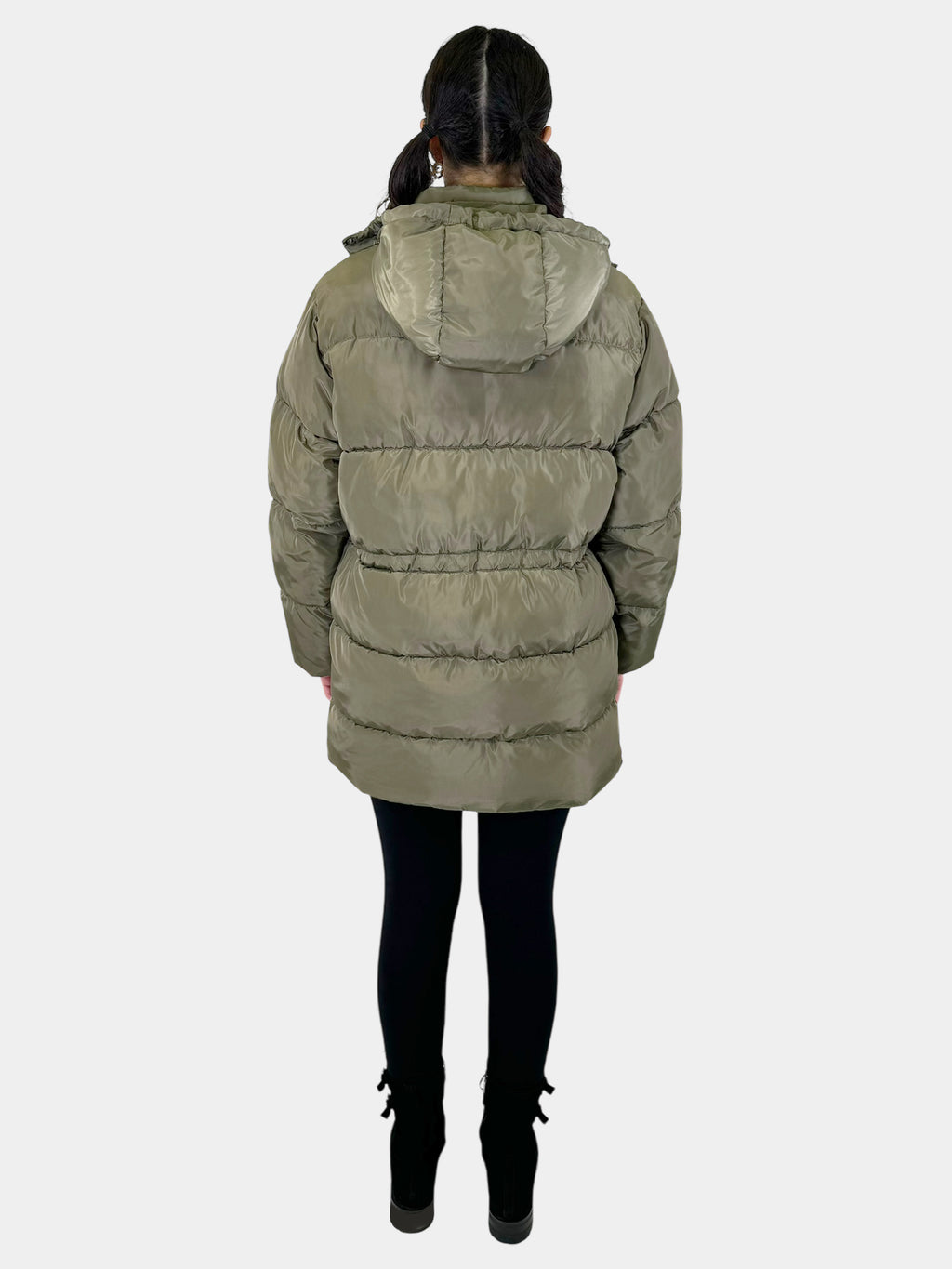 Oversized Tech Puffer Midi Jacket - Size S/M