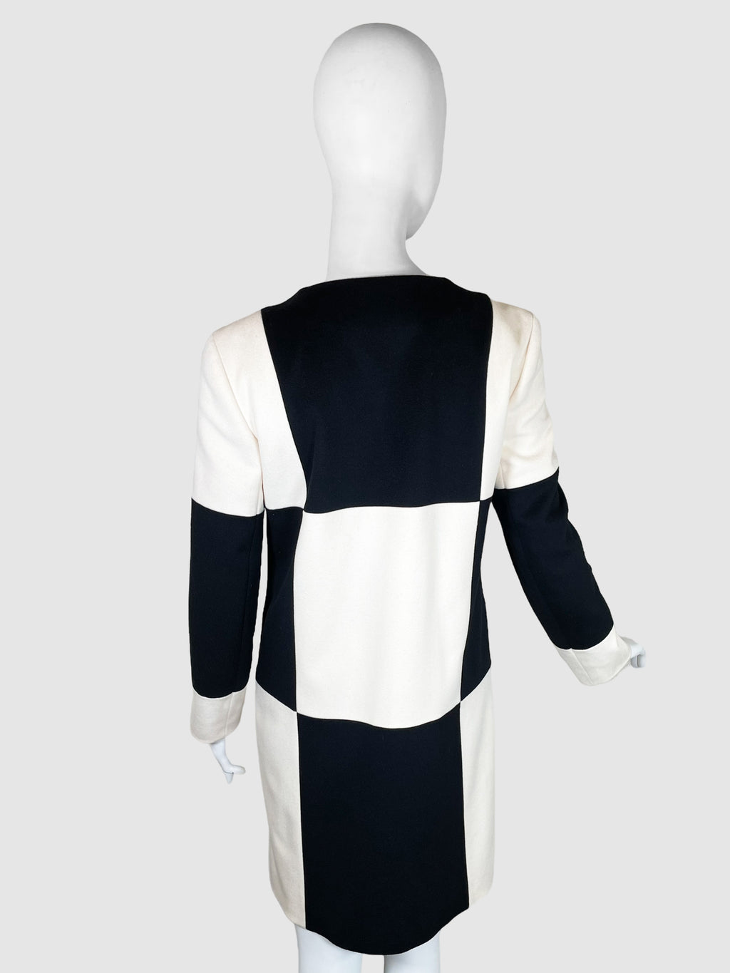 Wool Check Coat - Size 34