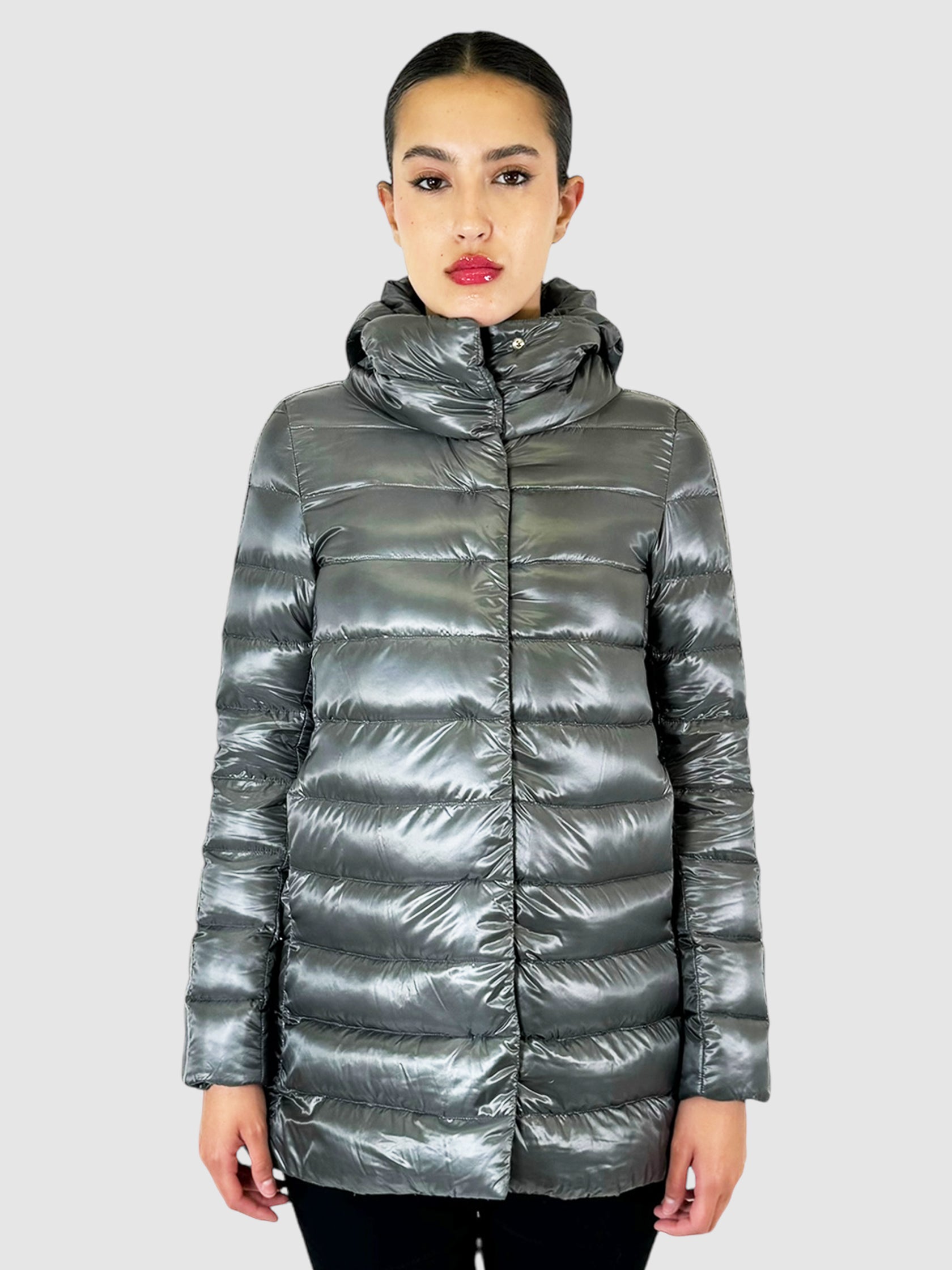 Quilted Down Puffer Coat - Size 40