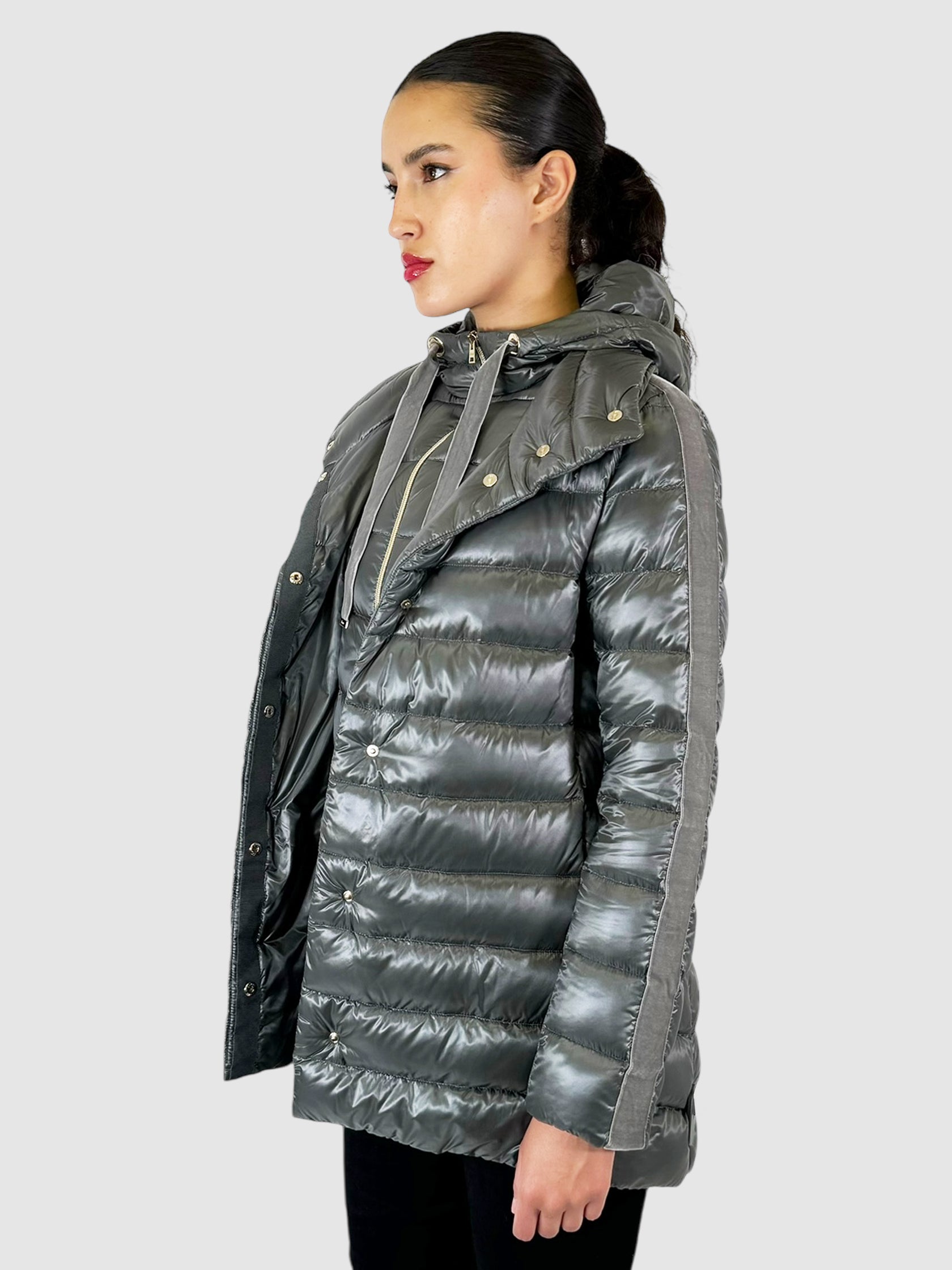 Quilted Down Puffer Coat - Size 40