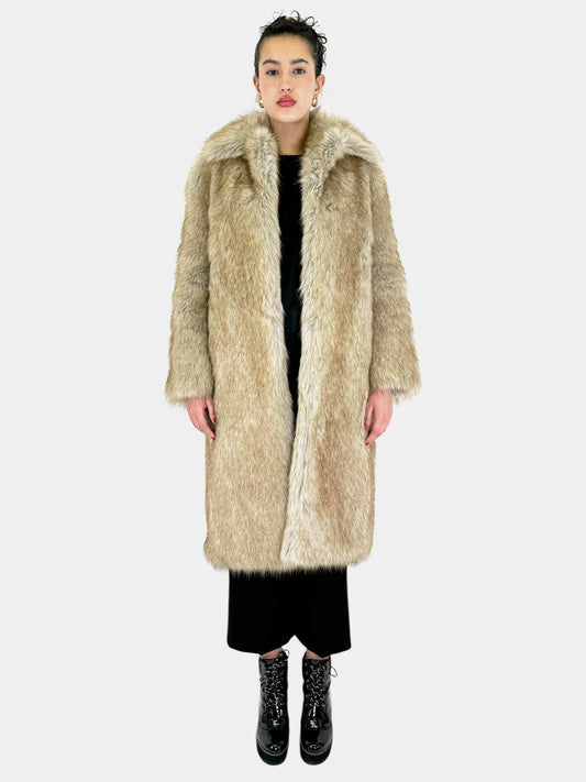 Faux Fur Long Coat - Size XXS