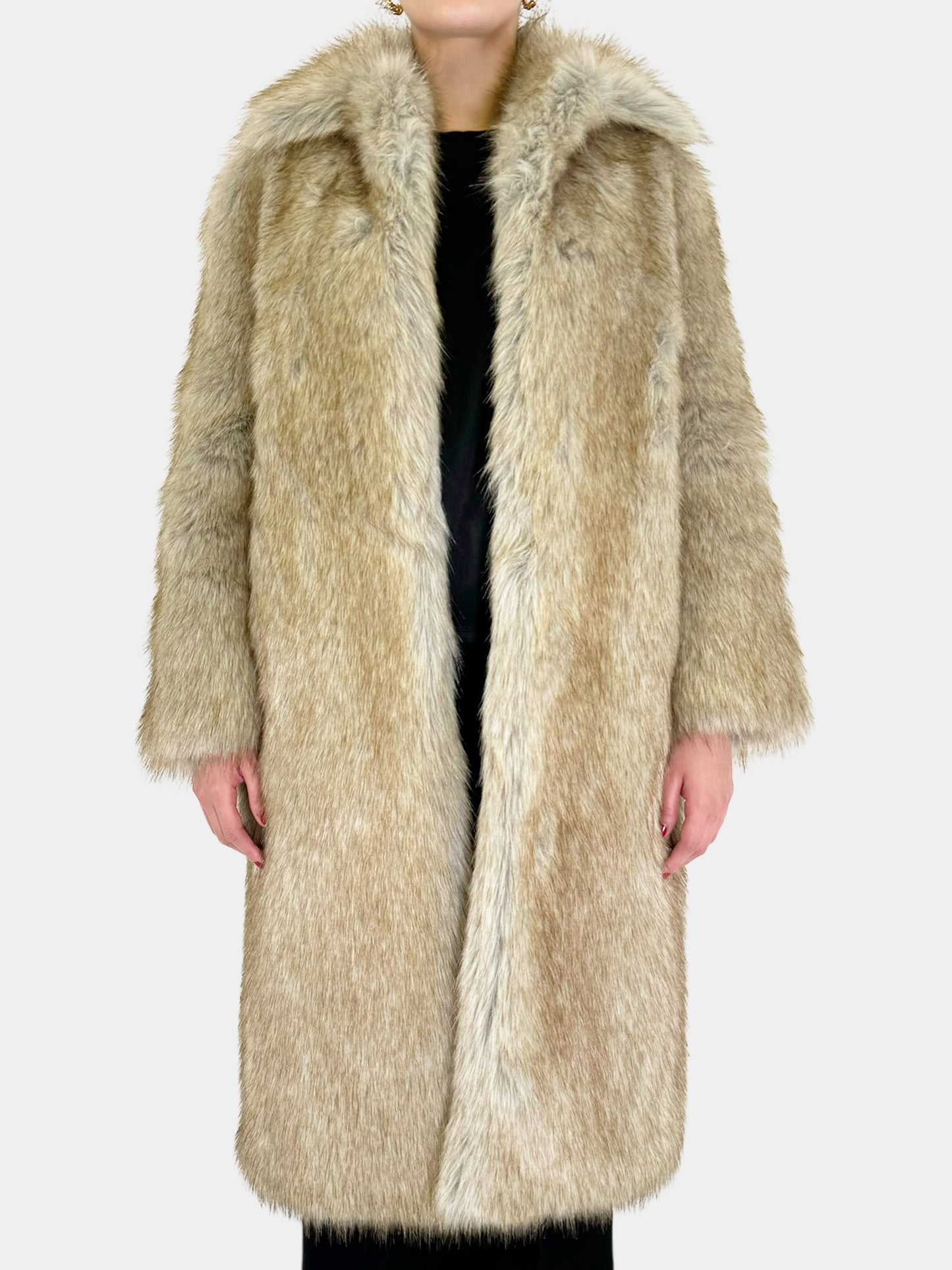 Faux Fur Long Coat - Size XXS