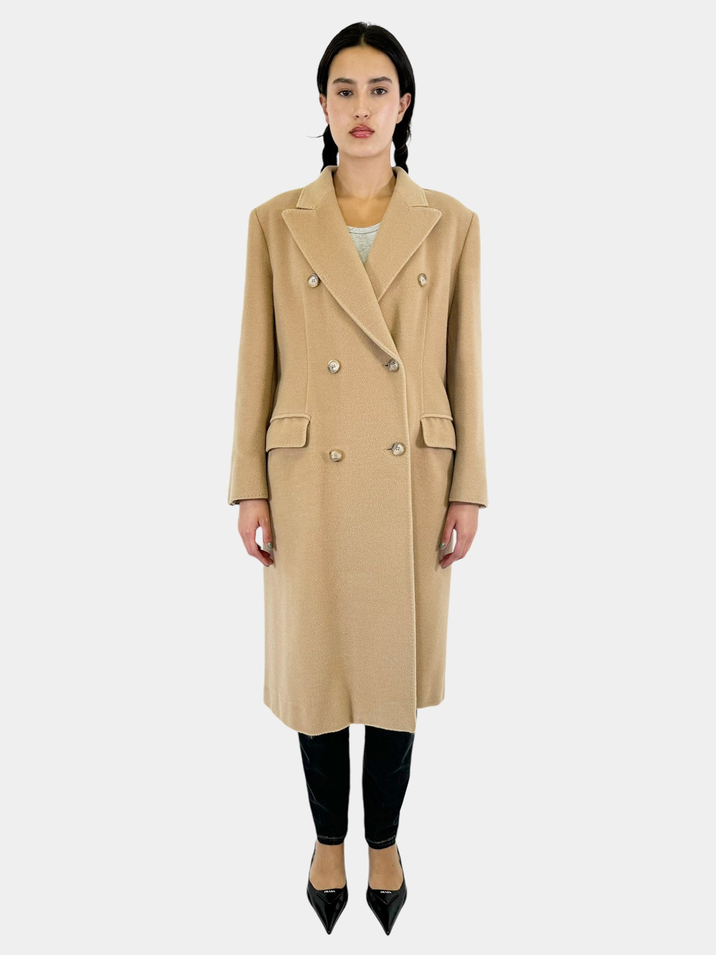 Wool Double-Breasted Coat - Size M