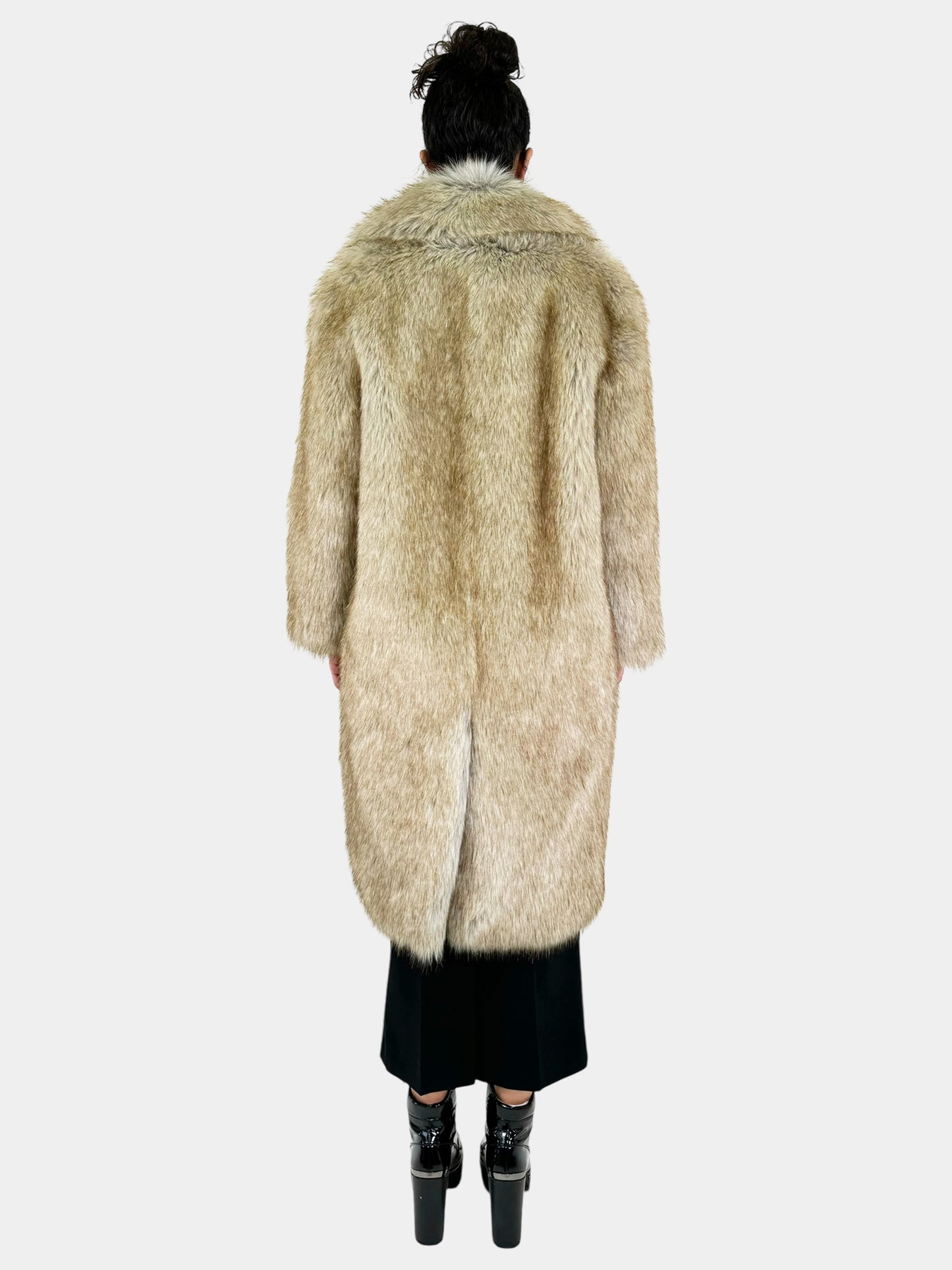 Faux Fur Long Coat - Size XXS