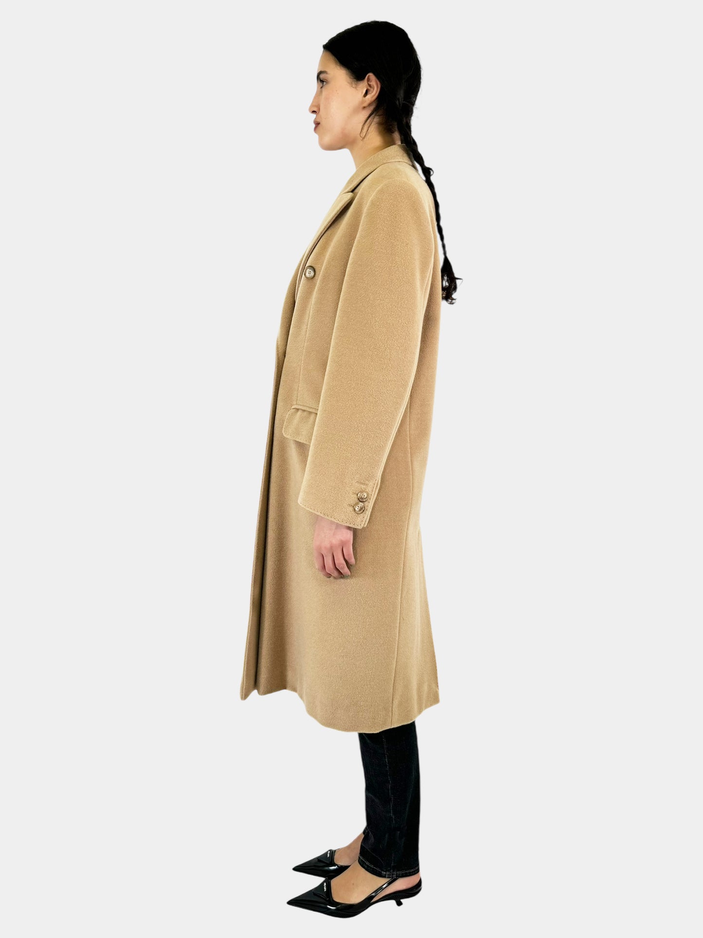 Wool Double-Breasted Coat - Size M