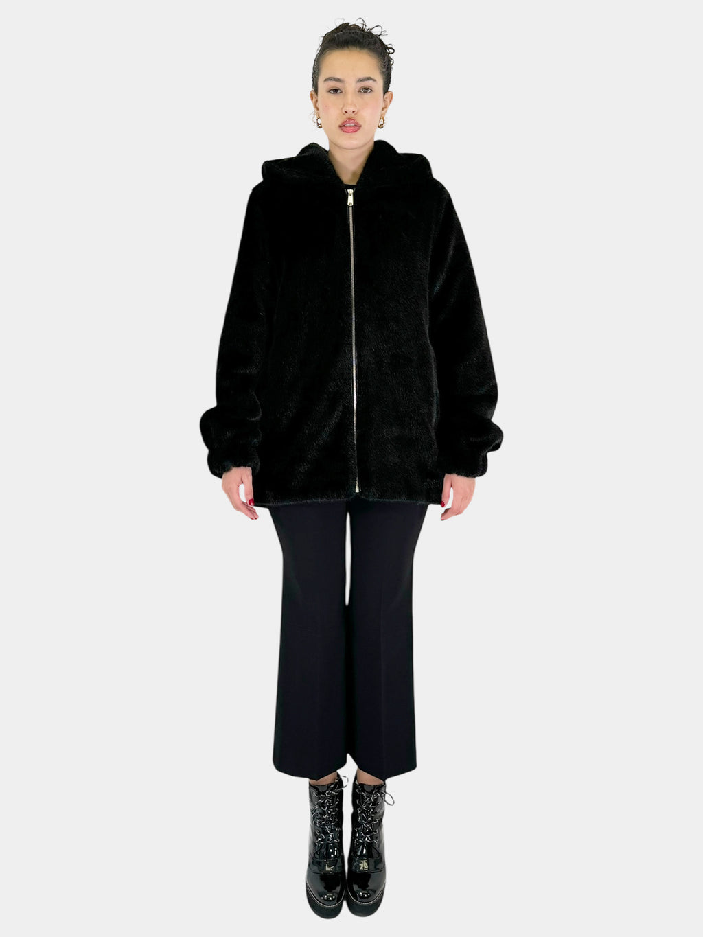 Faux Fur Zip-Up Jacket