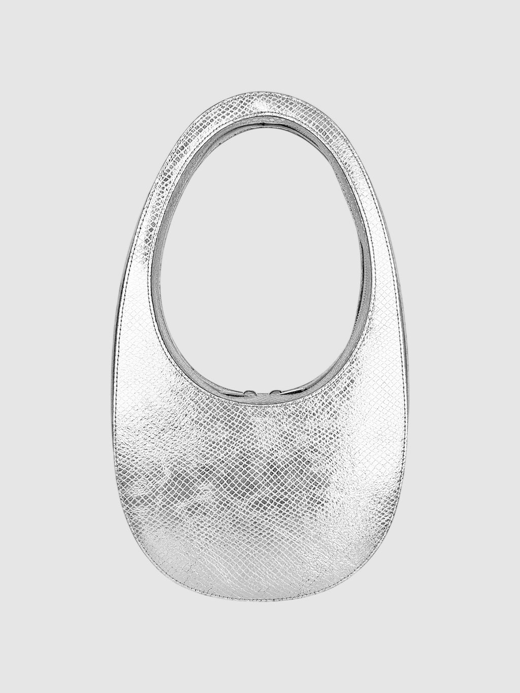 Coperni Silver Python-Embossed Metallic Leather Swipe Shoulder Bag luxury designer resale consignment secondhand toronto canada