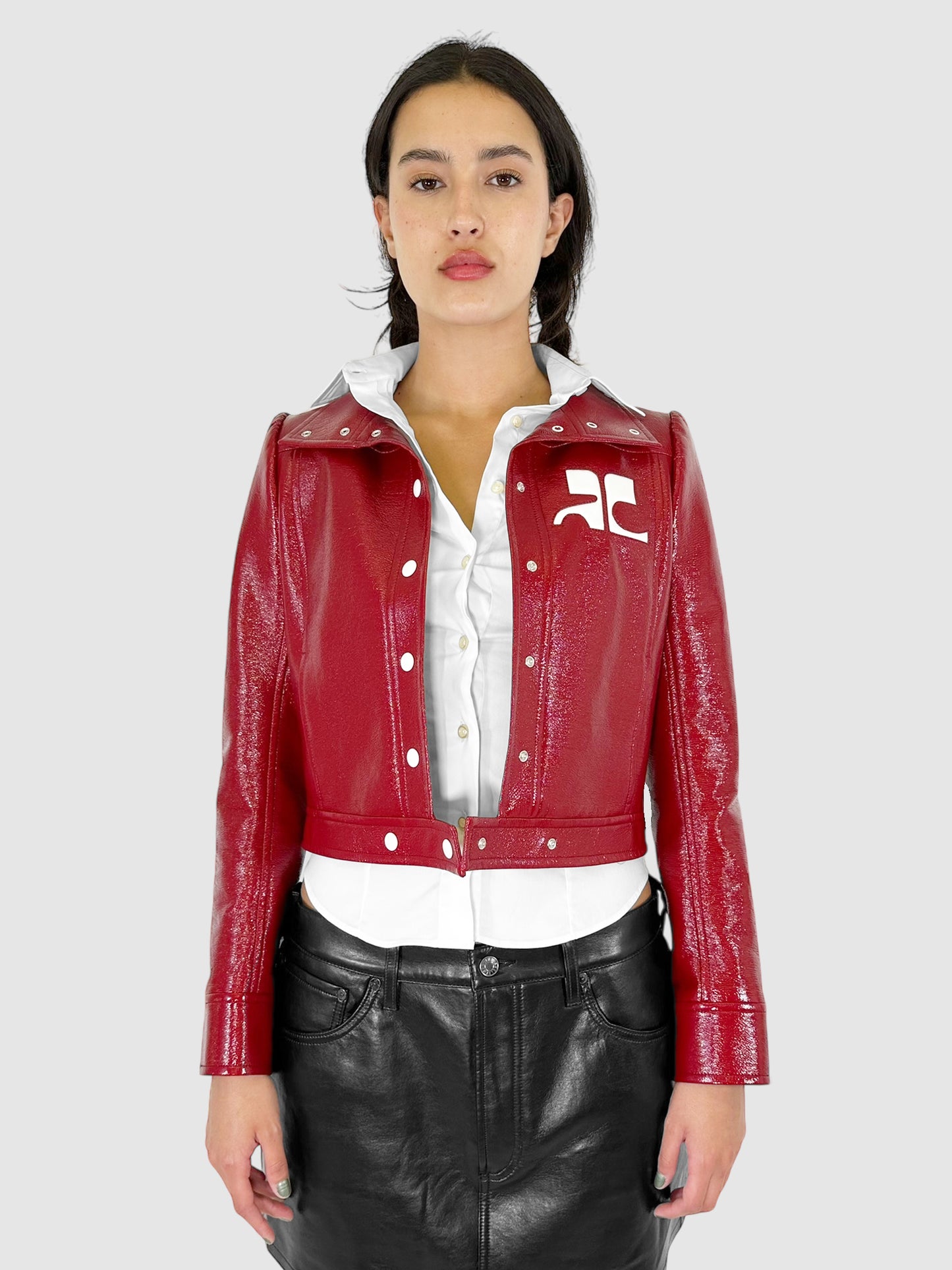 Logo Re-Edition Vinyl Cropped Jacket - Size 40