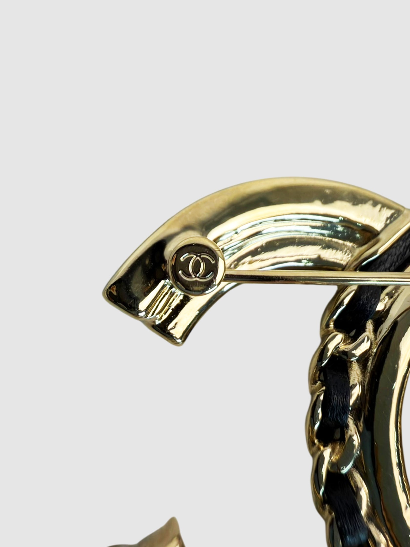 Faux Pearl CC Brooch